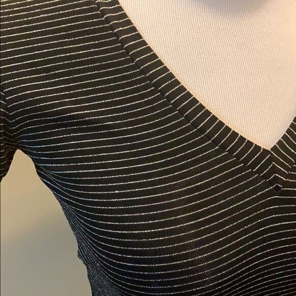 Vintage B.C.B.G. Paris Black/ Silver Stretch Bodysuit S - Picture 3 of 4